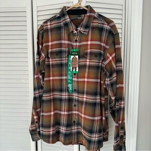NWT Orvis Men's Plaid Flannel Shirt 100% Heavyweight Cotton XL